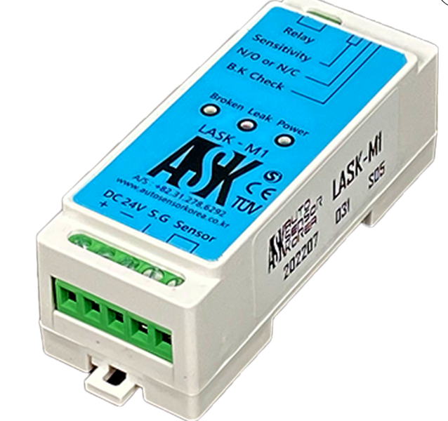 韓國ASK,泄漏控制器,LASK – M1,在短時間內(nèi)對傳感器部分檢測到的泄漏做出反應,并產(chǎn)生繼電器和 LED 輸出