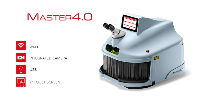 Master 4.0激光焊接機， 非常適合銀和其他貴金屬焊接材料的激光機