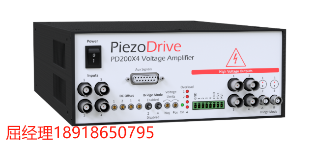 PiezoDrive PD200X4 – 四通道功率放大器 用于驅動壓電致動器和其他負載  適用于廣泛的應用，包括電光學、超聲波、振動控制、納米定位系統和壓電電機