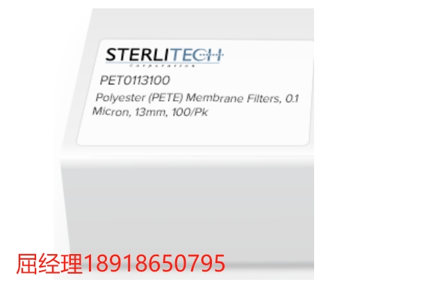 sterlitech 過濾器 PETE (Polyester) Membranes PETE（聚酯）膜  PET0113100可用于血漿過濾、細胞培養和顯微鏡檢查、顆粒和重量分析、排氣、顆粒表征，可進行伽馬射線滅菌等