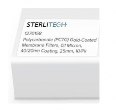 美國 Sterlitech 1270158 聚碳酸酯 (PCTG) 鍍金膜過濾器，0.1 微米，40/20 納米涂層