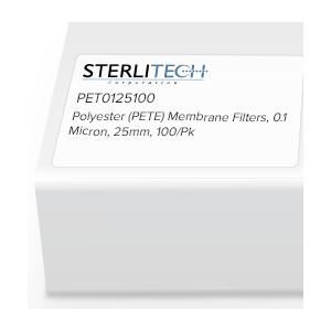 Sterlitech 聚酯 （PETE） 膜過濾器， 0.1 微米， 25 毫米， 100 個/包  PET0125100